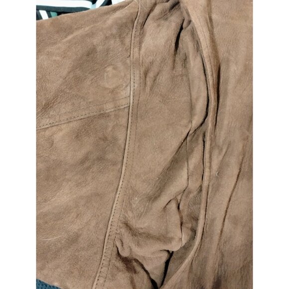 Vtg 90s Polo Ralph Lauren Chocolate Brown Suede Leather Bomber Jacket XXL Flight - Picture 12 of 16
